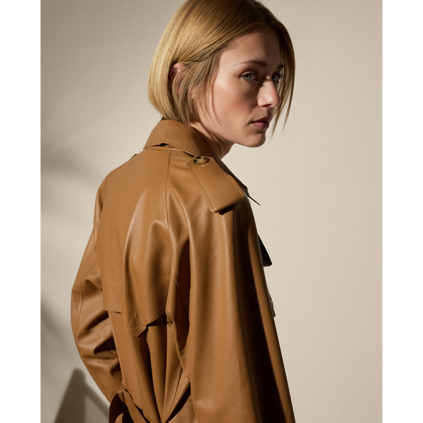 Caramel Niles Lambskin Trench Coat Ralph Lauren Collection 7