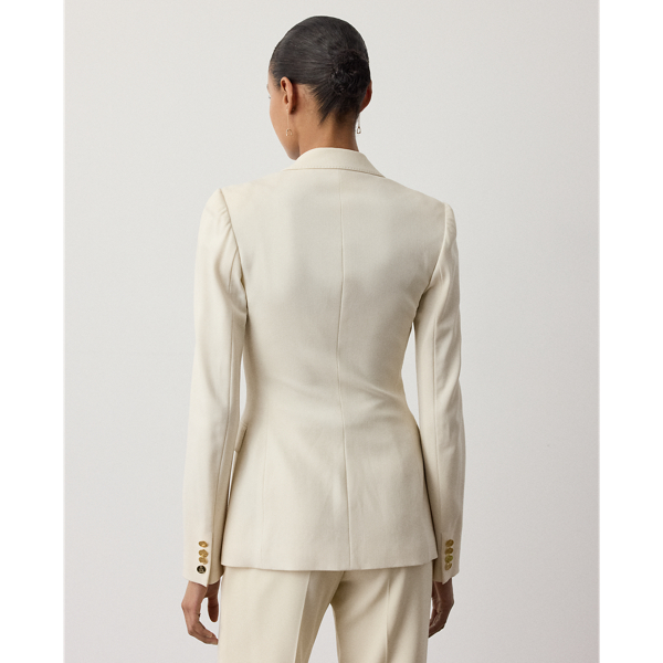 Lux Cream Camden Wool Crepe Jacket Ralph Lauren Collection 5