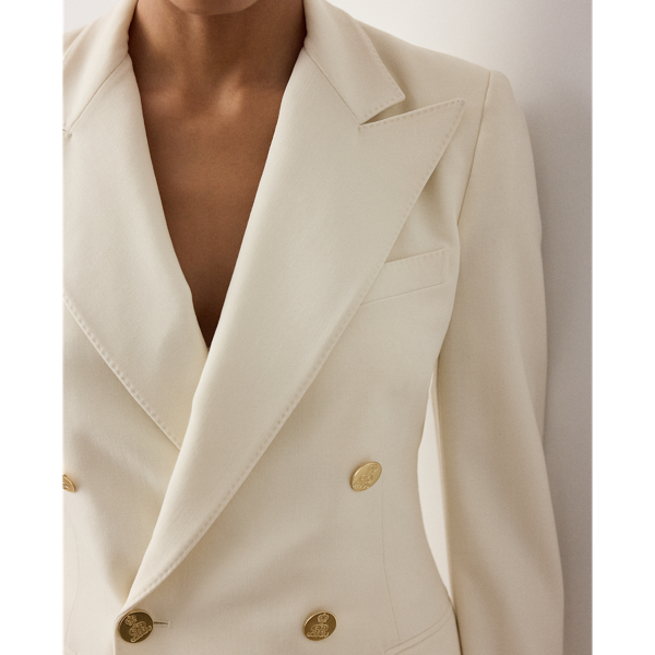 Lux Cream Camden Wool Crepe Jacket Ralph Lauren Collection 6