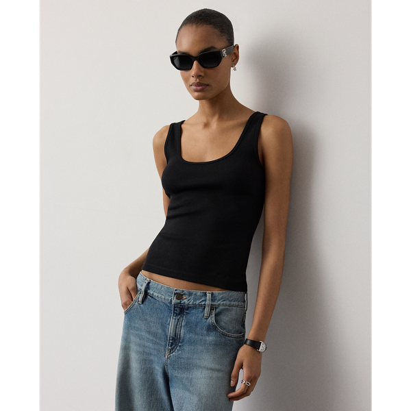 Débardeur Ellis côtelé en coton mélangé