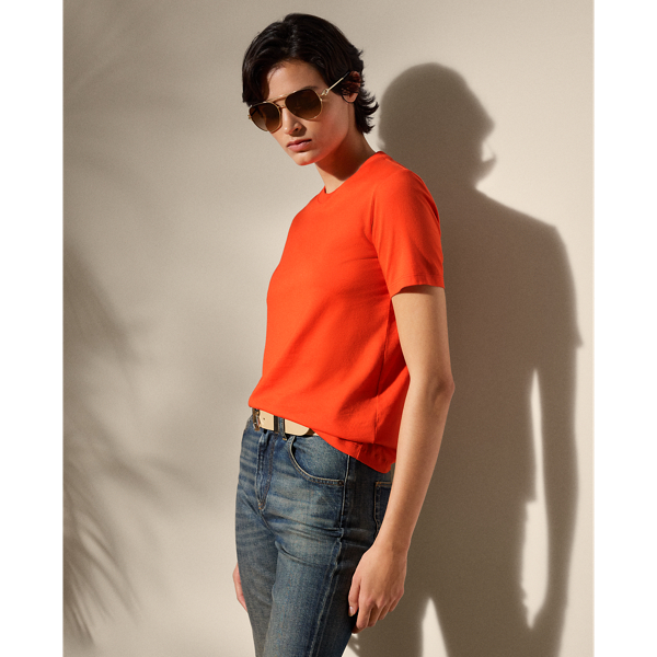 Bright Orange T-Shirt Hallie aus Baumwolljersey Ralph Lauren Collection 1