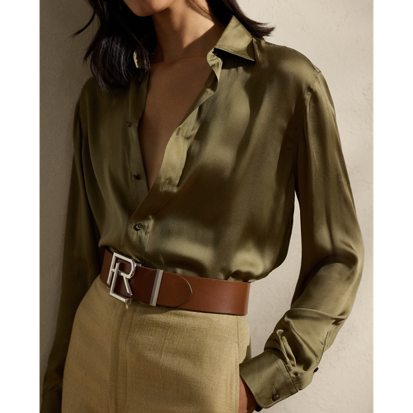 Relaxed-Fit Seidencharmeuse-Hemd Adrien