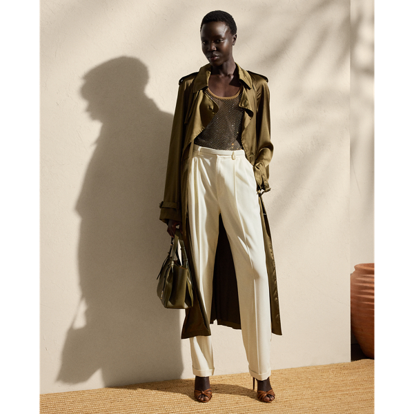 Carlton Washed Charmeuse Trench Coat