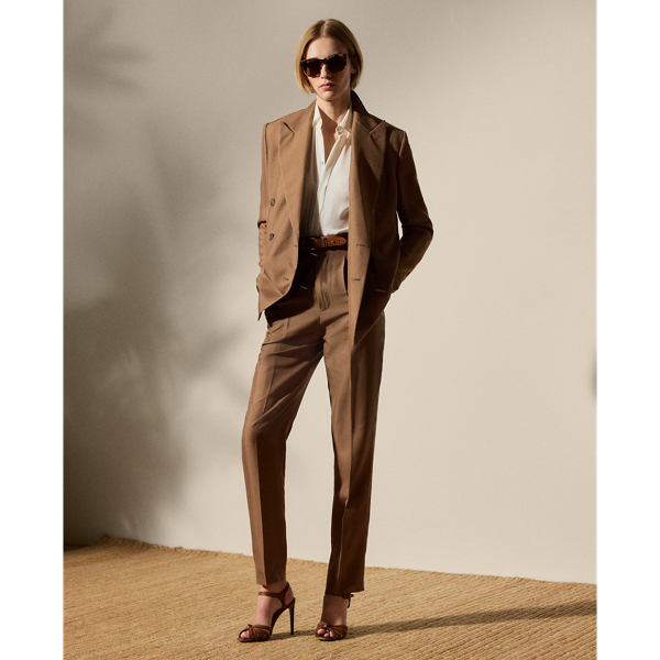 Cocoa Evanne Silk Shantung Trouser Ralph Lauren Collection 1