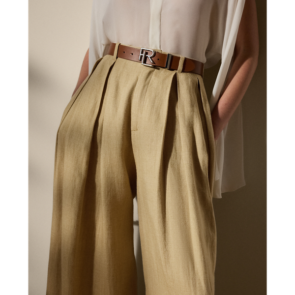 パンツ 2000s ralph lauren silk linen blend pant Silk-Blend Wide-Leg Pant | Ralph Lauren