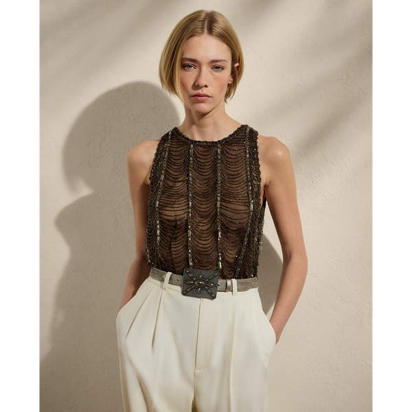 Ärmellose Bluse Niccola mit Verzierung