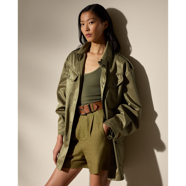 Manteau Teresa ceinturé peau de pêche