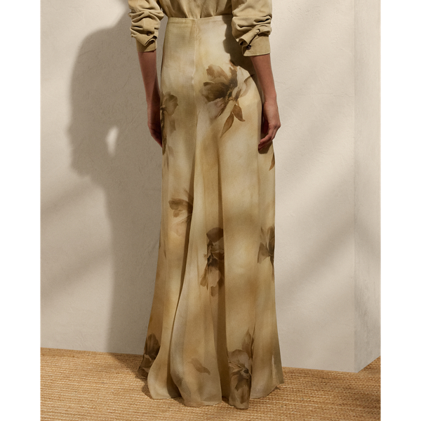 Odera Floral Silk Gauze Maxiskirt