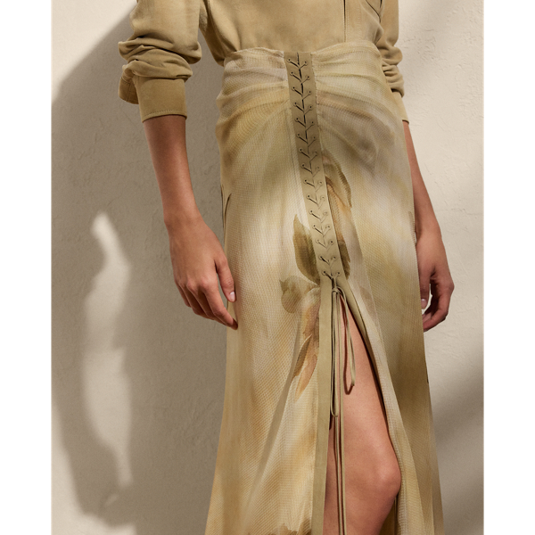 Odera Floral Silk Gauze Maxiskirt
