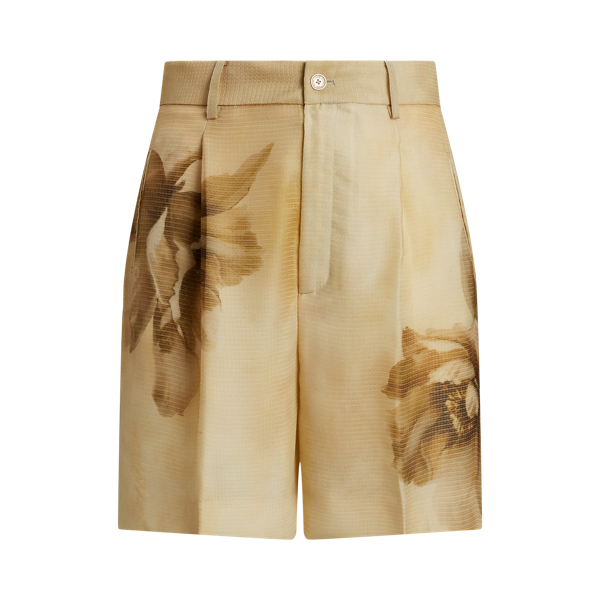 Tracy Pleated Floral Silk Gauze Short