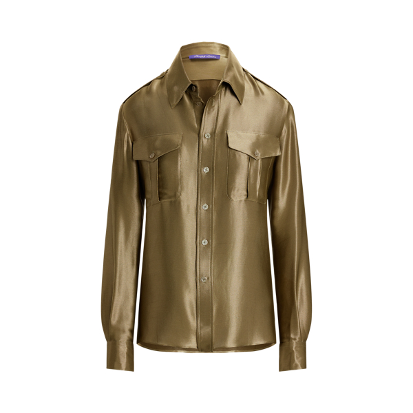 Natalie Metallic Satin Shirt Ralph Lauren Collection 1