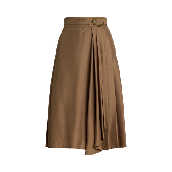 Brielle Fringe-Trim Lamb-Suede Skirt