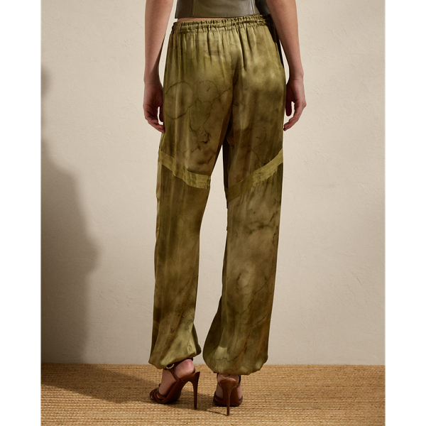 Moss Multi Killian Print Silk Charmeuse Trouser Ralph Lauren Collection 5