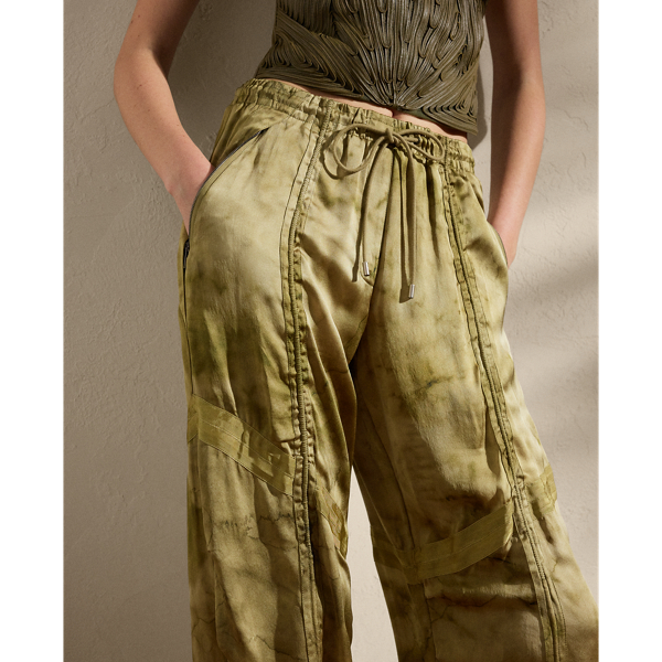 Moss Multi Killian Print Silk Charmeuse Trouser Ralph Lauren Collection 6