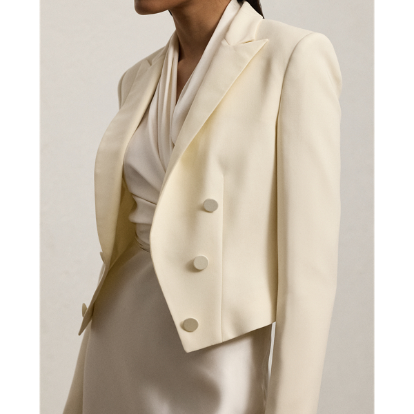 Giacca smoking Spencer in cr&ecirc;pe di lana Ralph Lauren Collection in Panna Lux 6