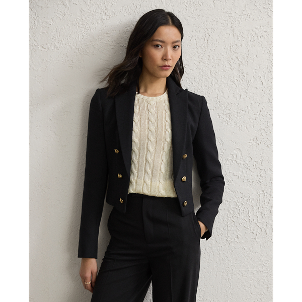 Black Spencer Wool Crepe Jacket Ralph Lauren Collection 1