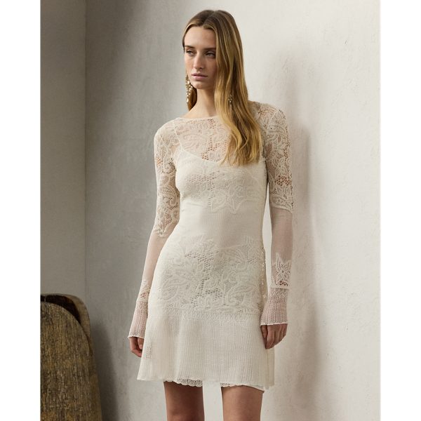 Silk Lace Sweater Day Dress