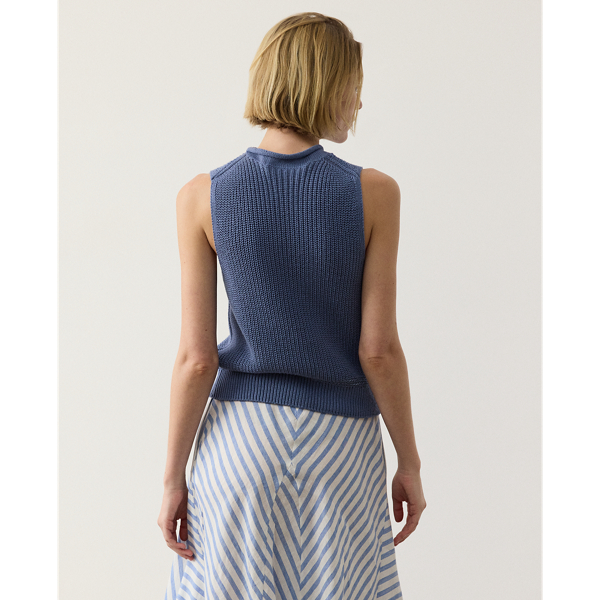 Silk Jersey Sleeveless Rollneck Sweater