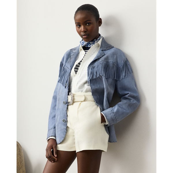 Veste frangée Rennie en agneau velours