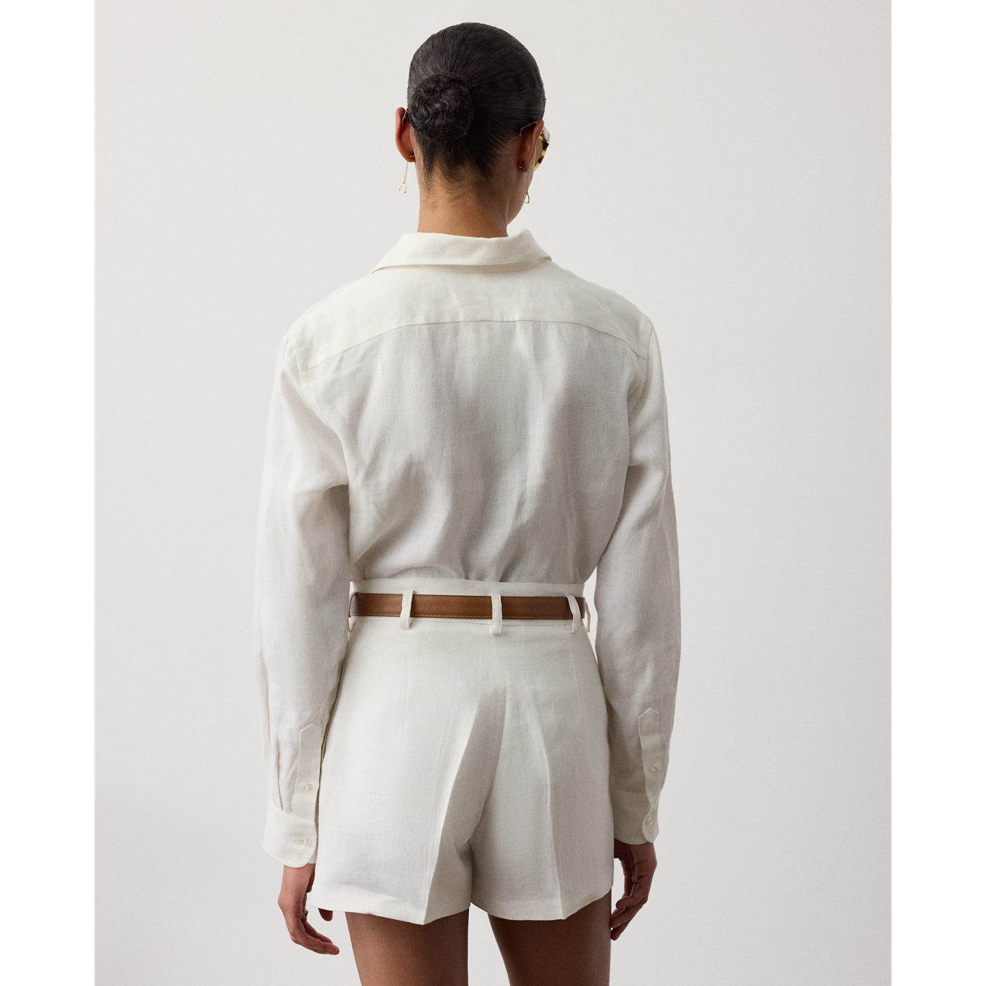 Женская рубашка Ralph Lauren Adrien Relaxed Fit Linen, цвет: Кремовый — фото 2