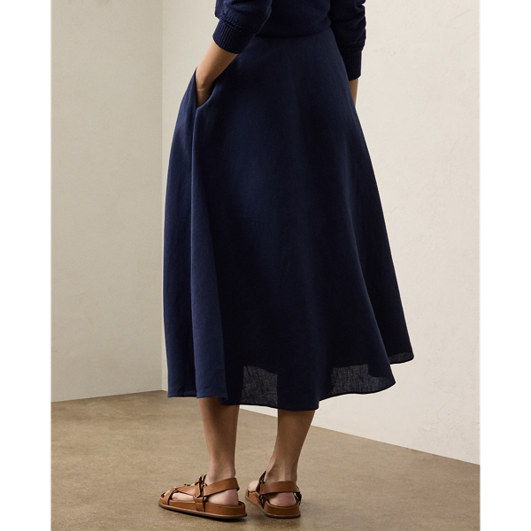 シック【Ralph Lauren Collection】Aライン リネンスカート 美品☆ラルフローレン 麻 リネン100% フレアロングスカート A