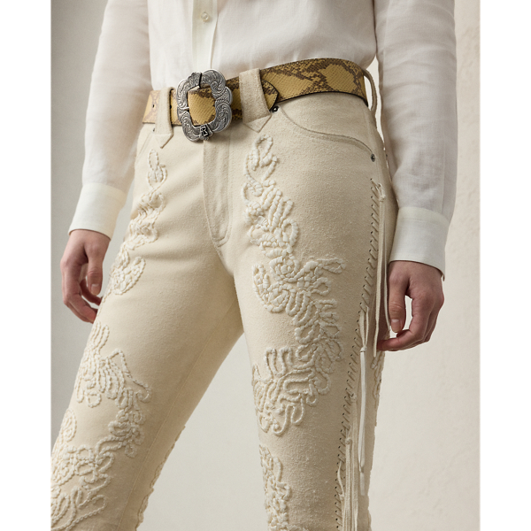 Annabeth Embellished Fringe Suede Pant