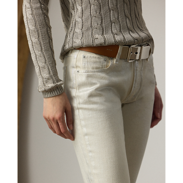 Slim-Fit Jeans Barrett mit Foliendruck