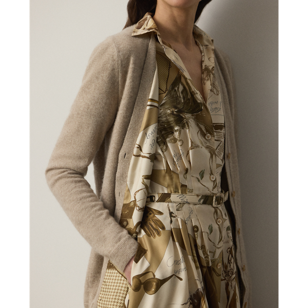 Cashmere-Blend V-Neck Cardigan