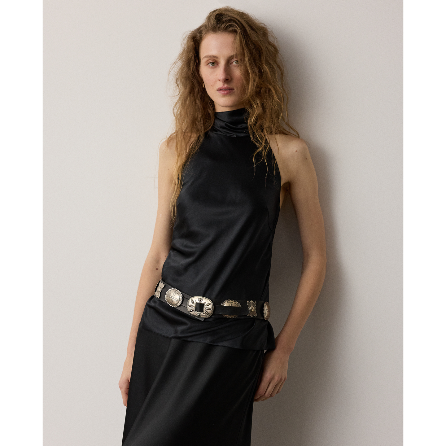 Женский топ Ralph Lauren Chilton Stretch Silk Charmeuse, цвет: Чёрный — фото 4