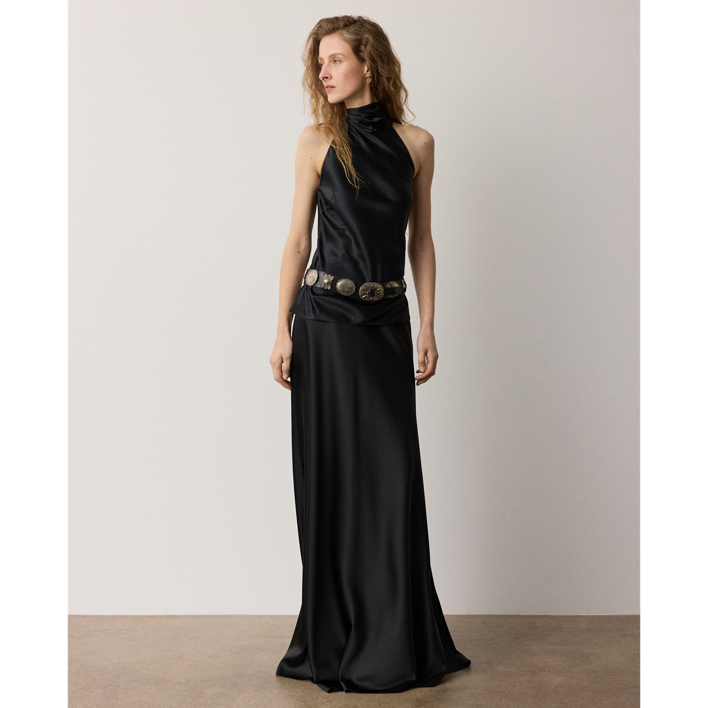 Женский топ Ralph Lauren Chilton Stretch Silk Charmeuse, цвет: Чёрный — фото 1