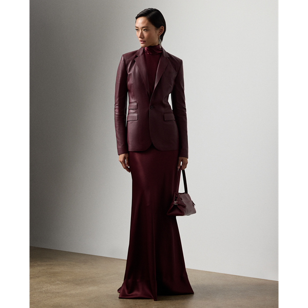 Bordeaux Chilton Stretch Silk Charmeuse Top Ralph Lauren Collection 4