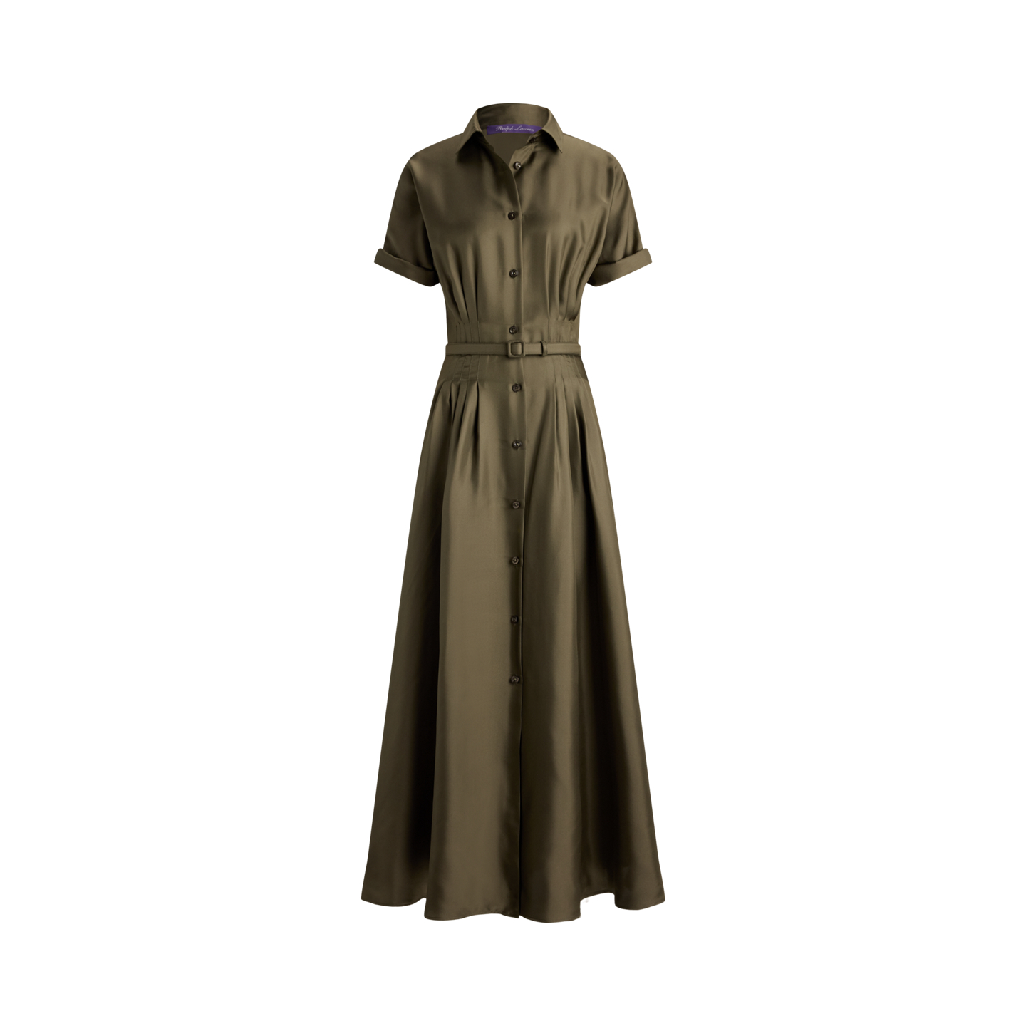 Женское платье Ralph Lauren Donatella Silk Twill Day, цвет: Кипарисовый — фото 6