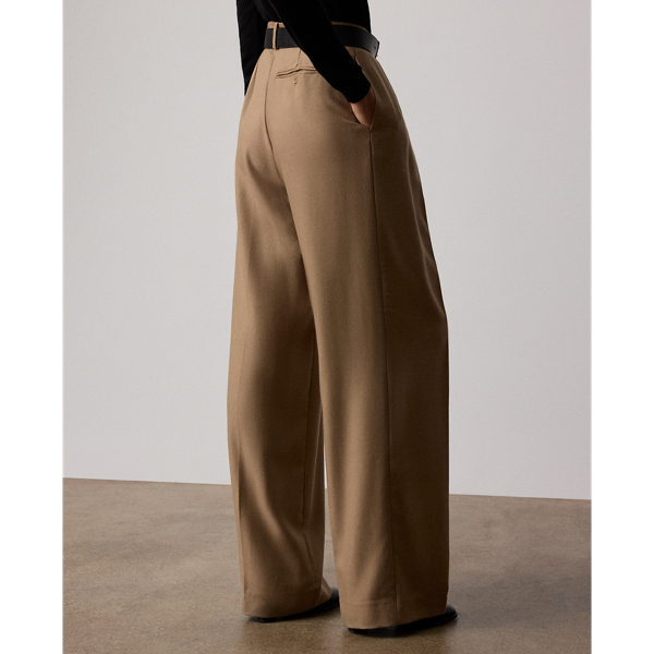 90sビンテージラルフローレンギャバジンウールインプリーツワイドパンツAH77 1980s Vintage Ralph Lauren Wool Gaberdine Trousers
