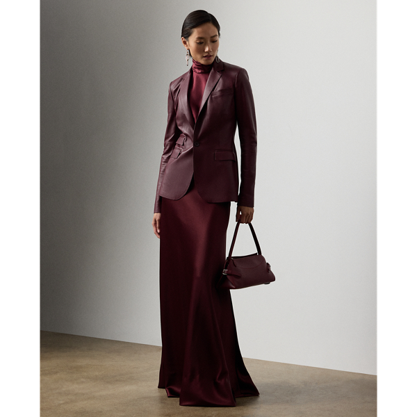 Bordeaux Parker Lambskin Jacket Ralph Lauren Collection 4