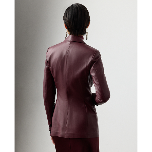 Bordeaux Parker Lambskin Jacket Ralph Lauren Collection 5