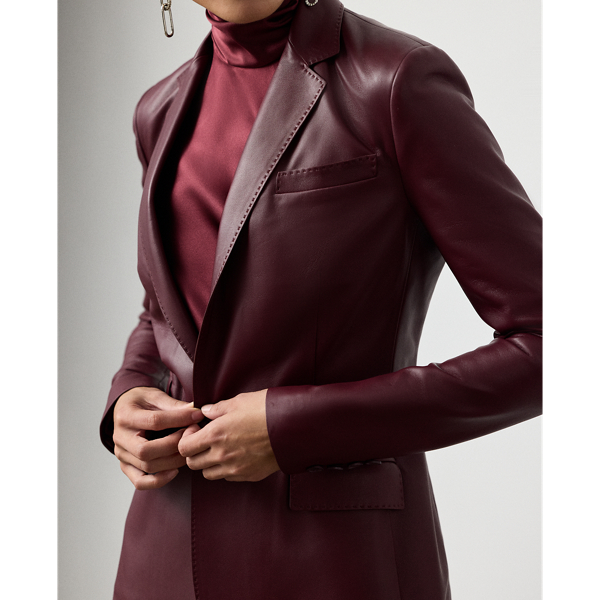 Bordeaux Parker Lambskin Jacket Ralph Lauren Collection 6
