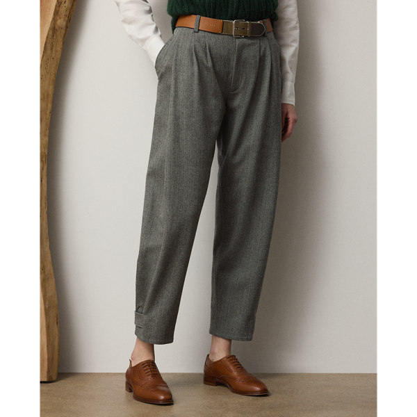 【美品】Ralph Lauren ラルフローレン ヘリンボーンウールパンツ Jeanne ウールブレンド ヘリンボーン パンツ | ラルフ ローレン