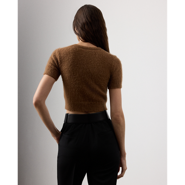 Cashmere-Alpaca-Blend Cropped Sweater