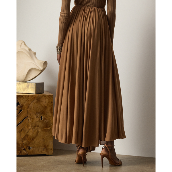 Shirred Crepe Jersey Skirt