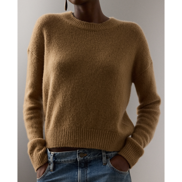 Cashmere-Blend Jersey Crewneck Sweater