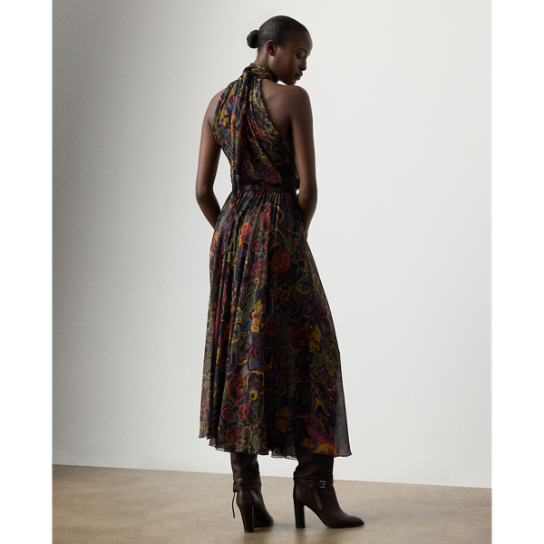 Kylee Paisley Crinkle Chiffon Day Dress - thumbnail 4