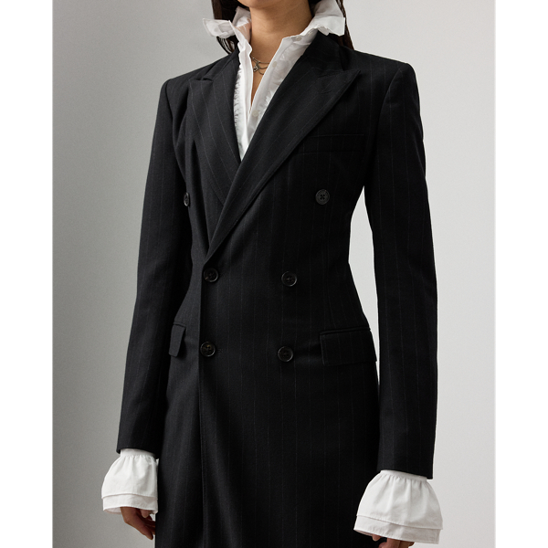 Camryn Chalk-Stripe Flannel Day Dress - thumbnail 6