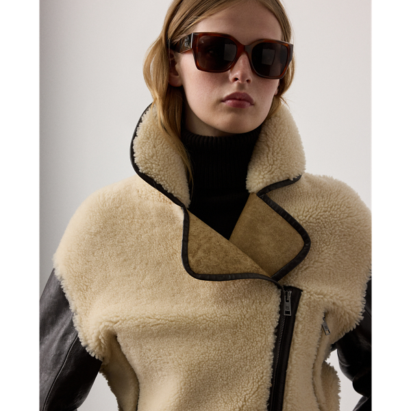 Silvester Lamb-Shearling Moto Jacket