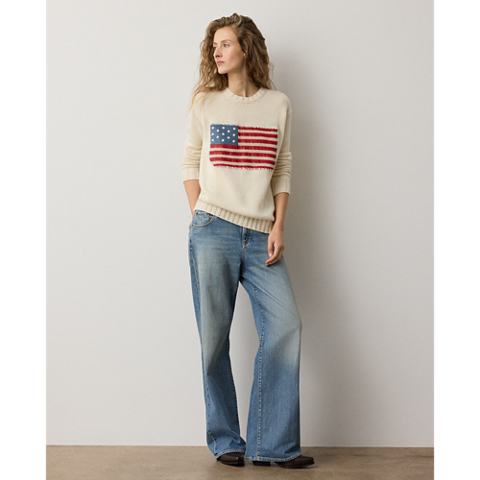 Женские свитеры Ralph Lauren Embellished Cashmere Flag Sweater