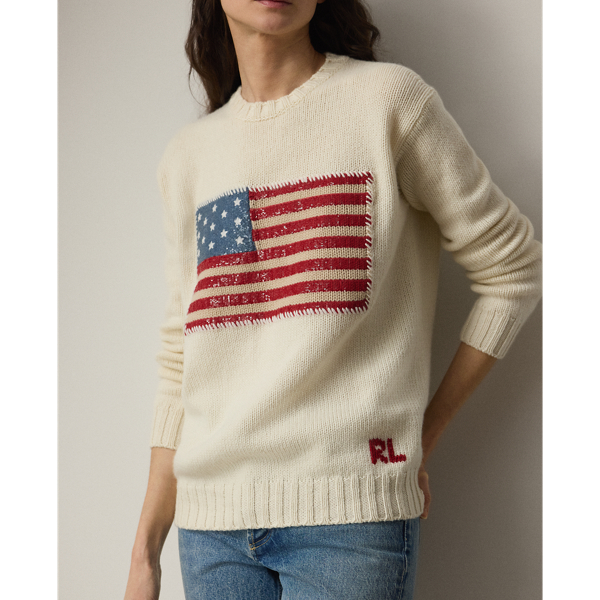 Embellished Cashmere Flag Sweater