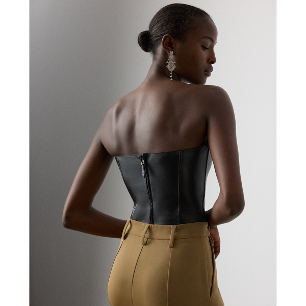 Bustier Gwyneth aus Lammleder Ralph Lauren Collection in Schwarz 5