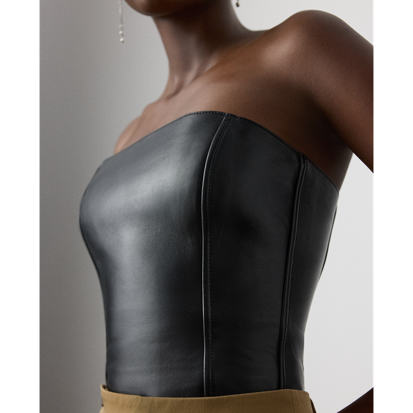 Bustier Gwyneth aus Lammleder Ralph Lauren Collection in Schwarz 6