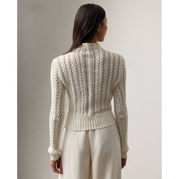 Cotton-Silk Funnelneck Sweater