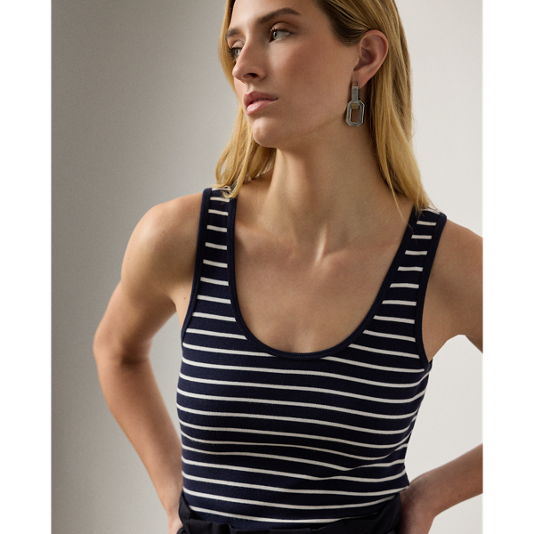 Ellis Rib-Knit Striped Tank Top