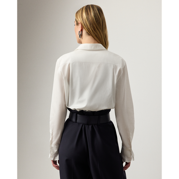 Addison Ruffle-Trim Broadcloth Shirt